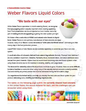 Weber Flavors Color Bulletin