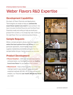 Weber Flavors R and D Expertise