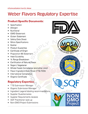 Weber Flavors Regulatory Expertise